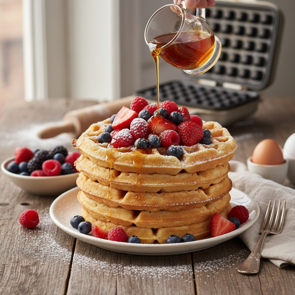 Lihtne nipp: kuidas teha kodus eriti paksud vahvlid