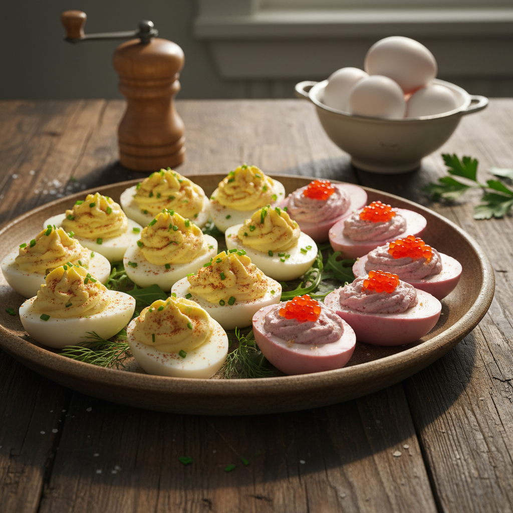 Täidetud munad, mis kaovad laualt: lihtne ja kiire retsept