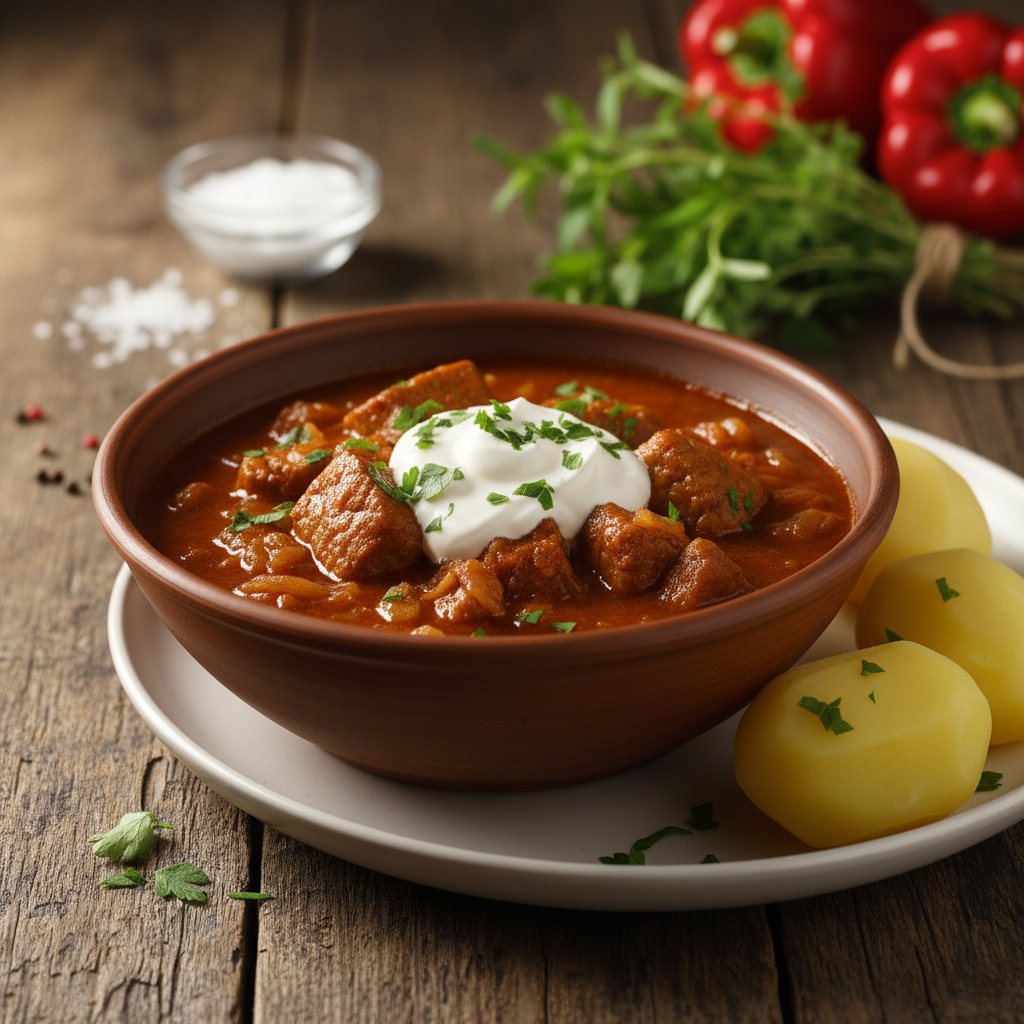 Tummine sealihaguljašš: retsept, mis viib keele alla