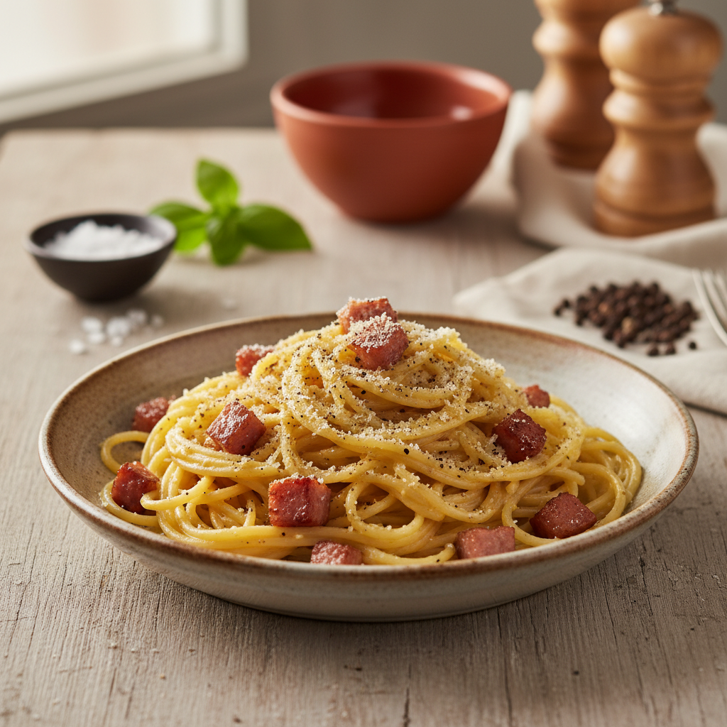 Retsept: Klassikaline pasta carbonara valmib minutitega