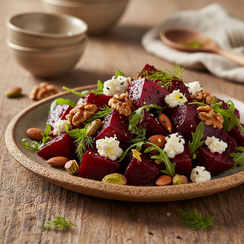Lihtne peedisalat feta ja pähklitega – maitsev lisand