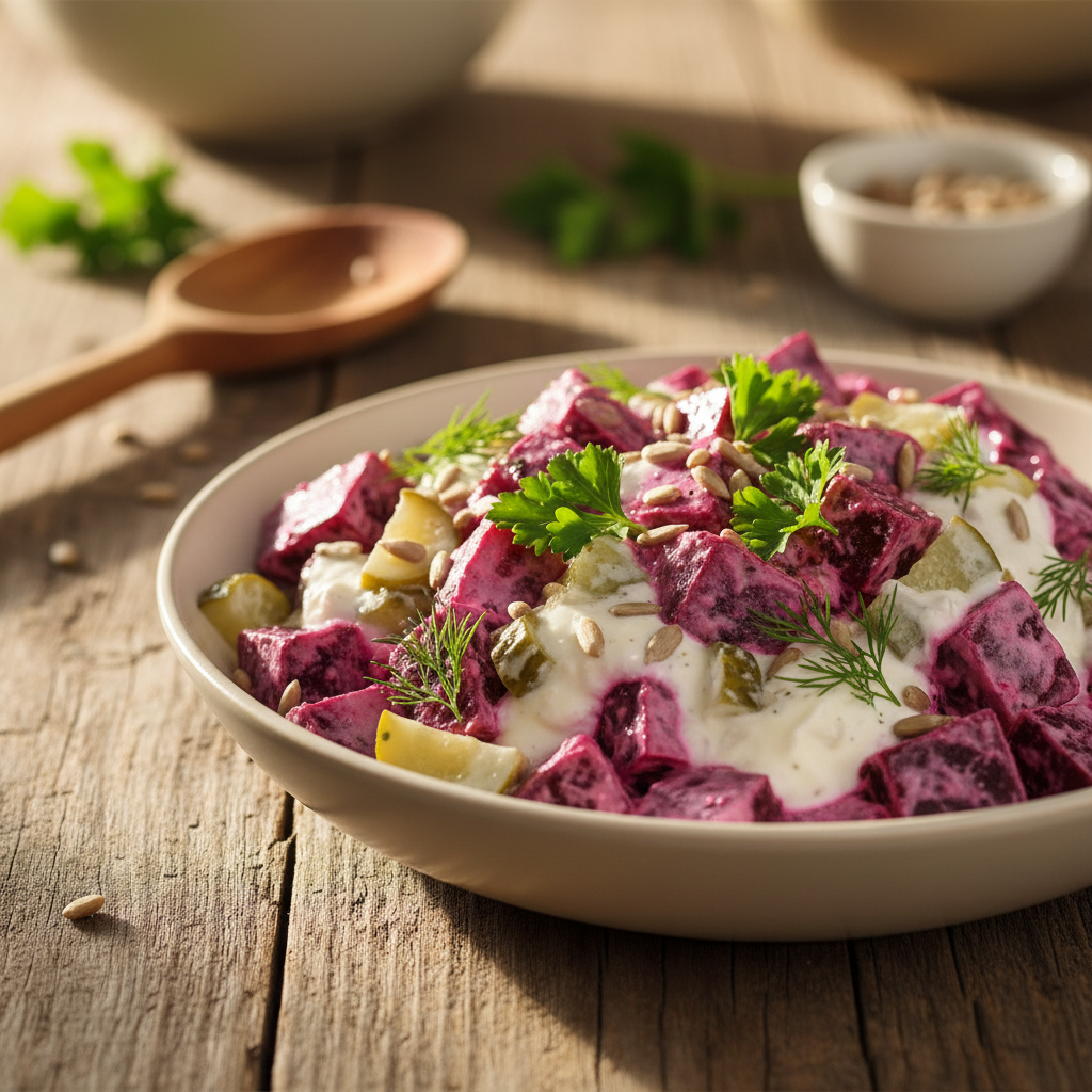 Lihtne peedisalat marineeritud kurgiga – ideaalne lisand