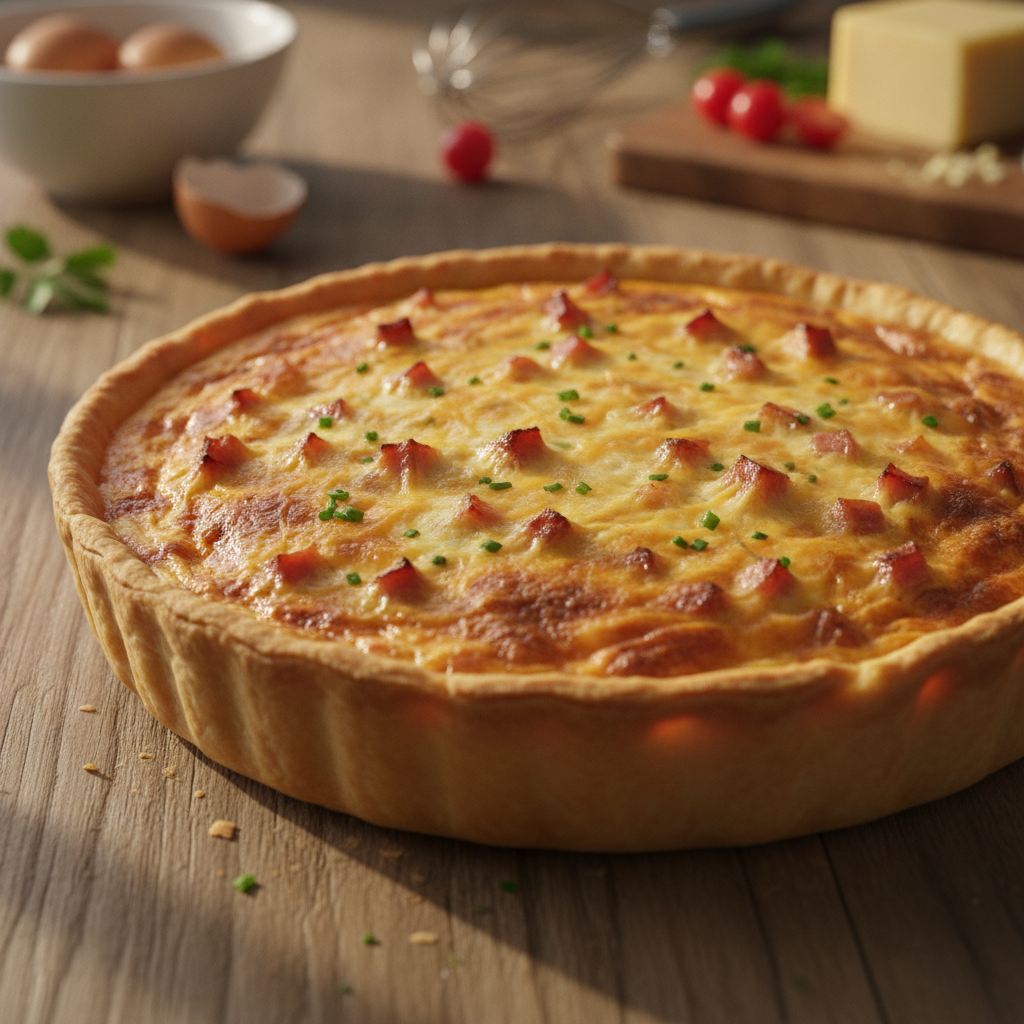 Lihtne ja maitsev singi-juustu quiche: kiire retsept